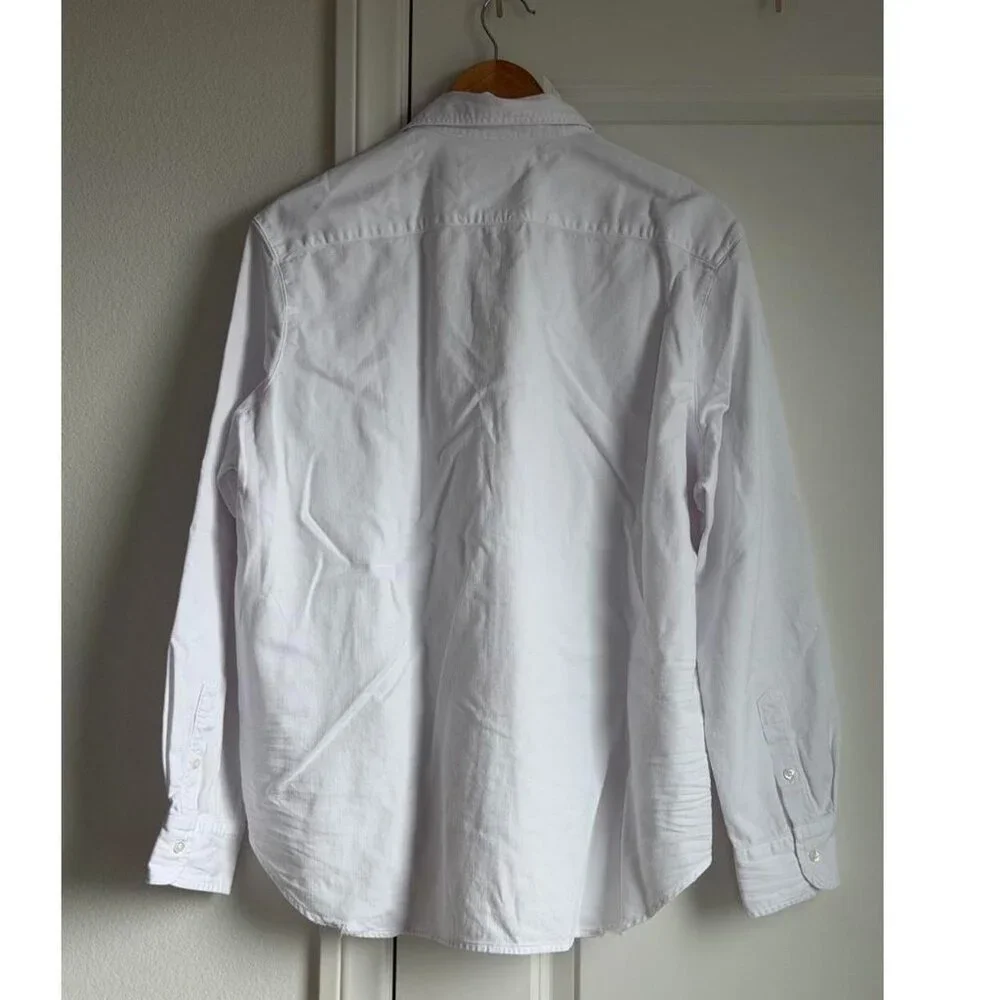 Frank & Eileen Eileen Famous Denim Relaxed Button Up Shirt in White Size X-Large - Picture 7 of 7